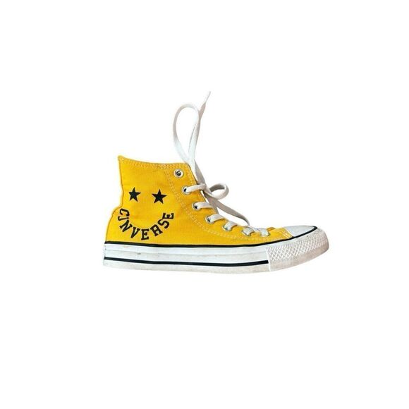 Converse Womens Yellow Chuck Taylor All Star Hi Smiley Sneakers Shoes Size 7 - Picture 3 of 7